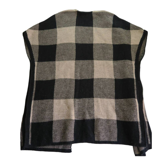 Oriana Women's Brown Checkered Wool Blend Short Sleeve Cardigan Sweater. Size XL - Picture 3 of 7